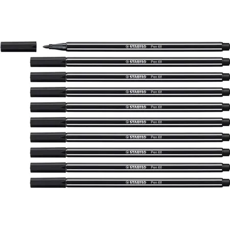Premium-Filzstift - STABILO Pen 68 - 10er Pack - schwarz