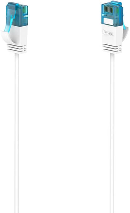 Hama Flexi-Slim Ethernet-kabel CAT 6a, 10 Gbps U/UTP 0,75m (hvid)