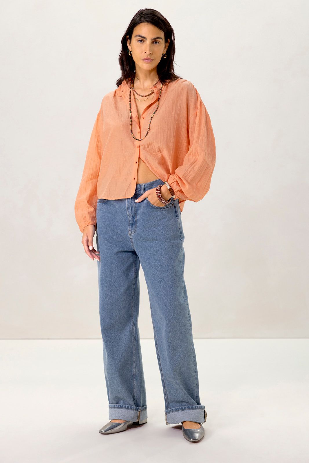 Oranje oversized blouse