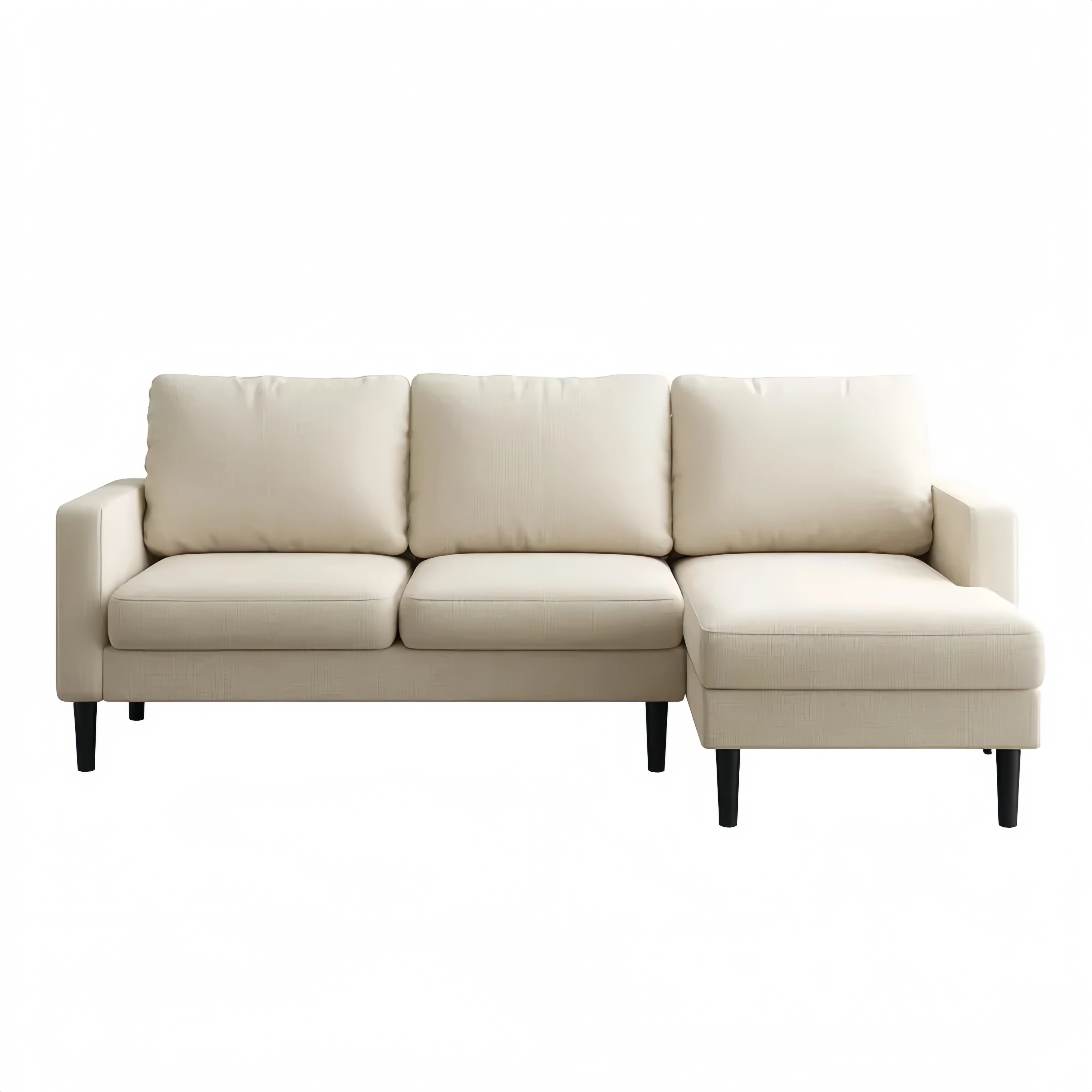 Ecksofa Stoffpolster 220x85x75 cm – Beige – Modernes Design