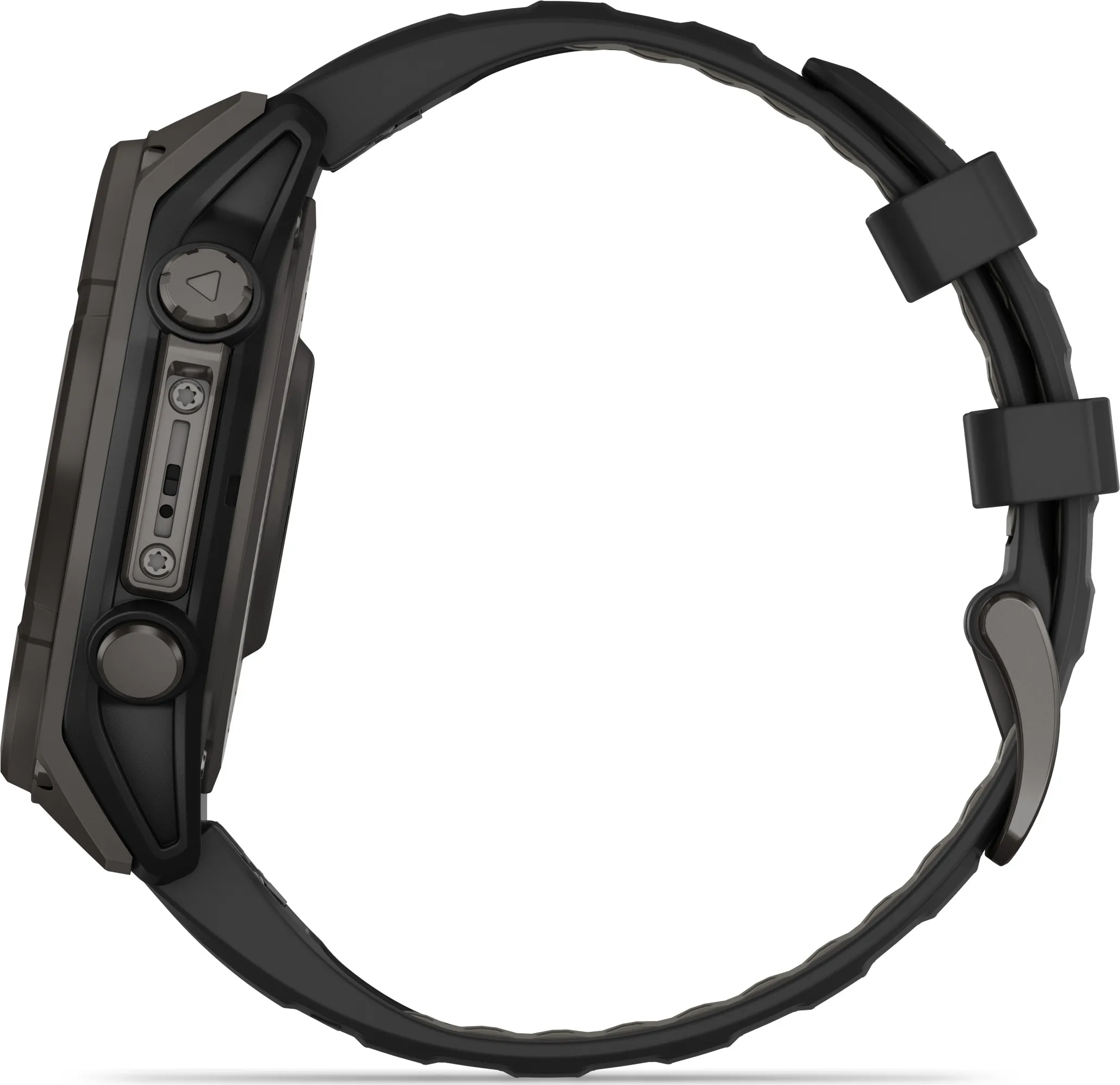 Garmin Fenix 8 Solar 47mm, Sapphire Solar Carbon Gray DLC Titanium - Black/Pebble Grey Silicone Strap