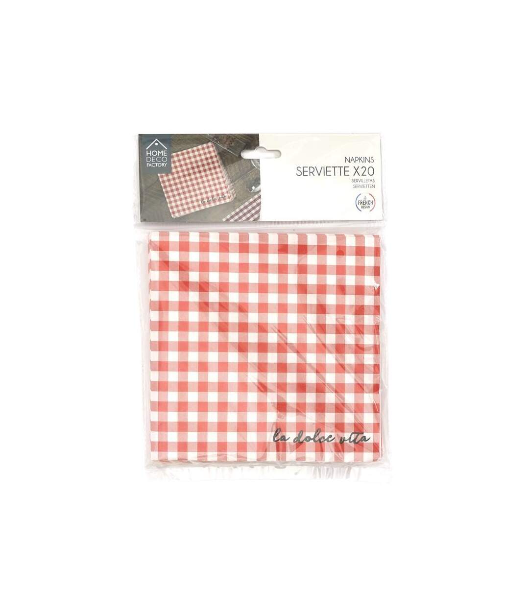 Paris Prix - Lot De 20 Serviettes En Papier dolce Vita 33x33cm Rouge
