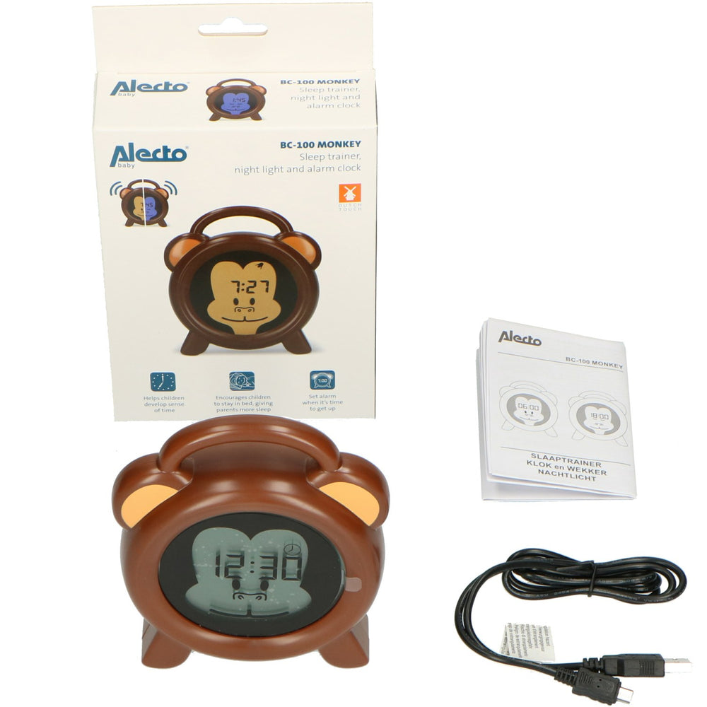 Køb Alecto Søvntræner Ur med Lampe & Alarm - Monkey