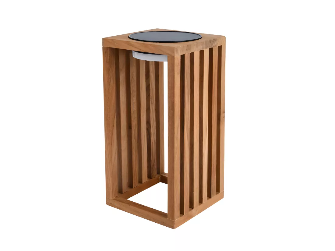 Lanterne solaire décorative CHENNAI Bois Bois H30cm