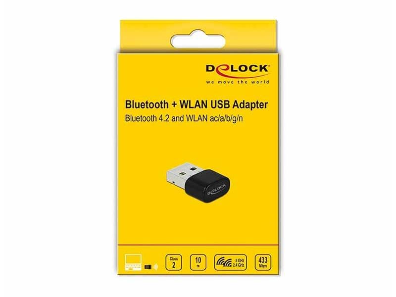 Delock USB-Bluetooth-Adapter 61000 mit WLAN USB-Adapter mit Bluetooth und WLAN
