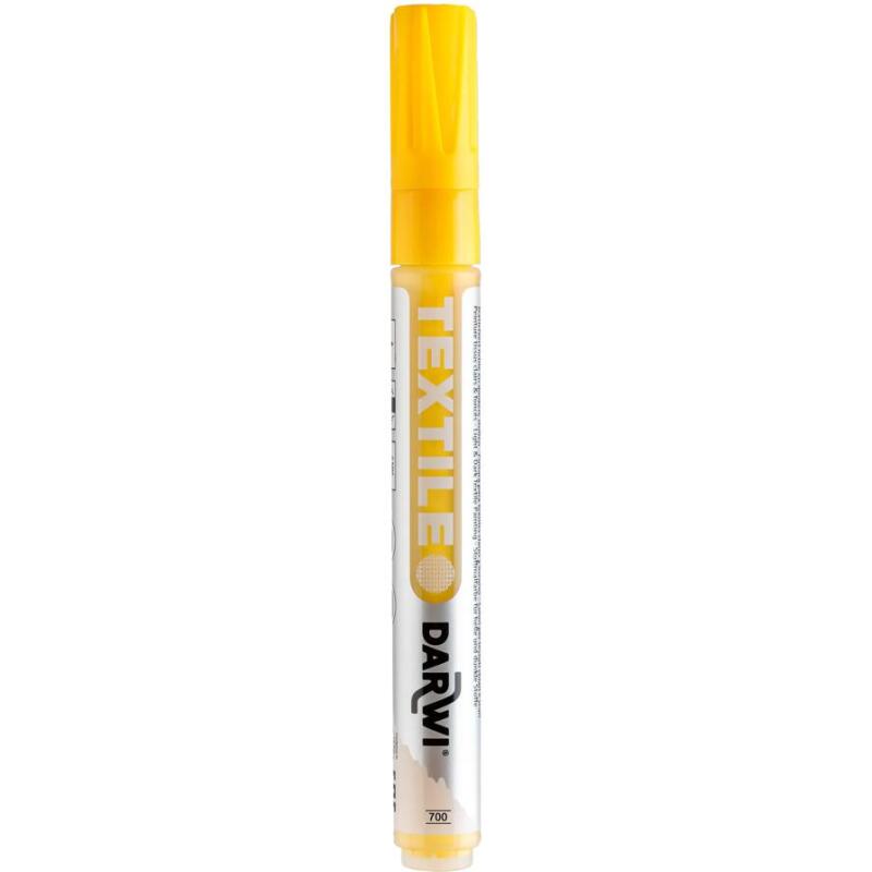 DARWI Marqueur Peinture Textile Opaque Pointe Conique Fine 2mm - Jaune