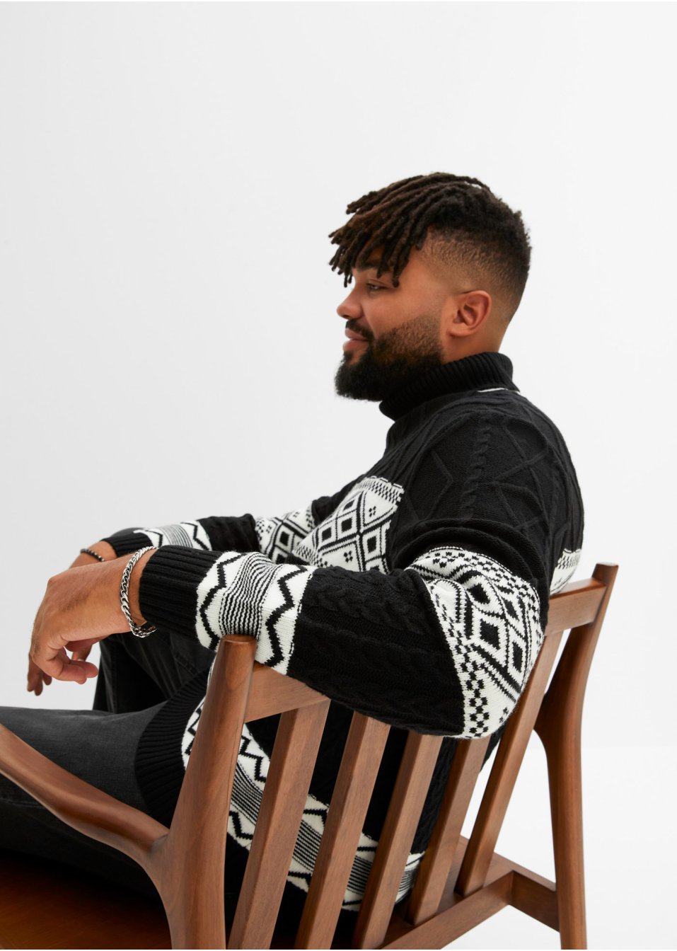 Pull col roulé