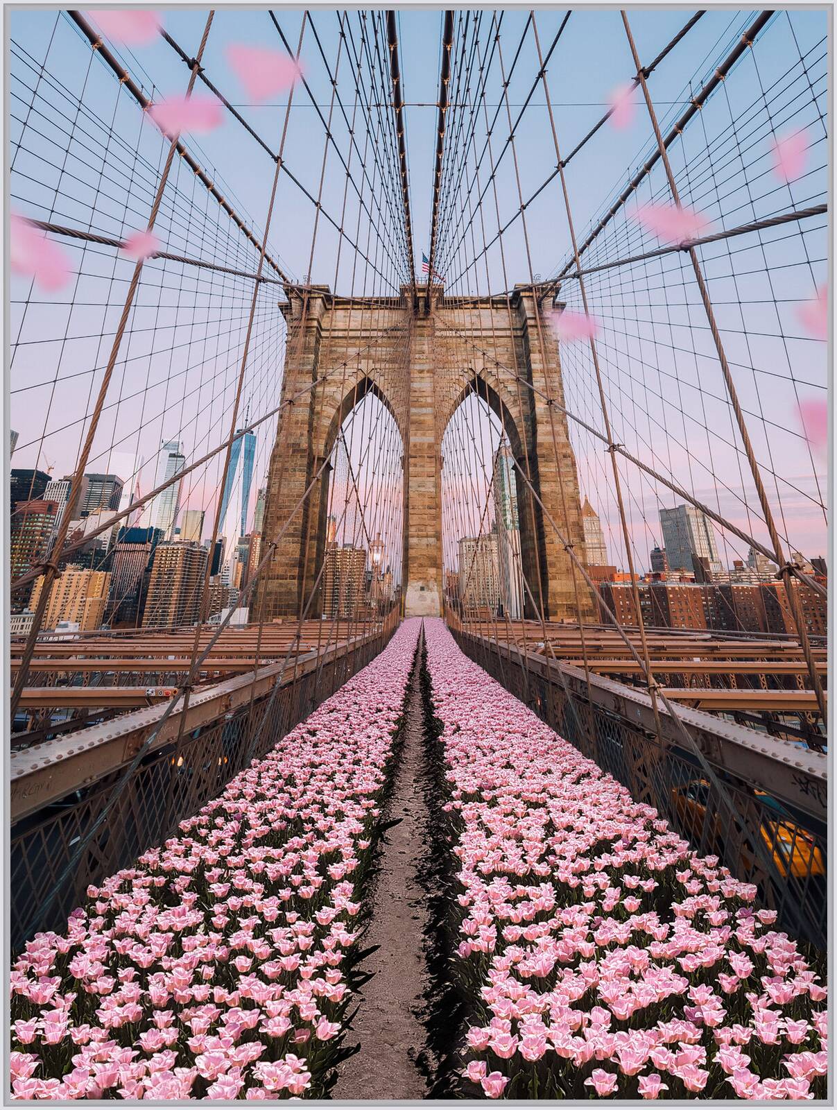 Brooklyn Bridge Tulips by Robert Jahns - Open Edition.