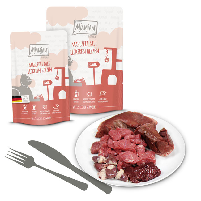 Quetschie Mahlzeit mit leckeren Herzen