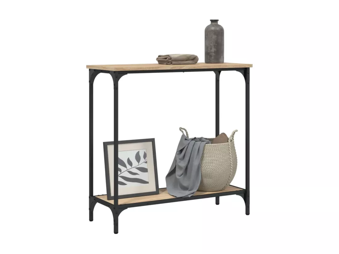 Table console chêne sonoma 75x30,5x75 cm bois d'ingénierie
