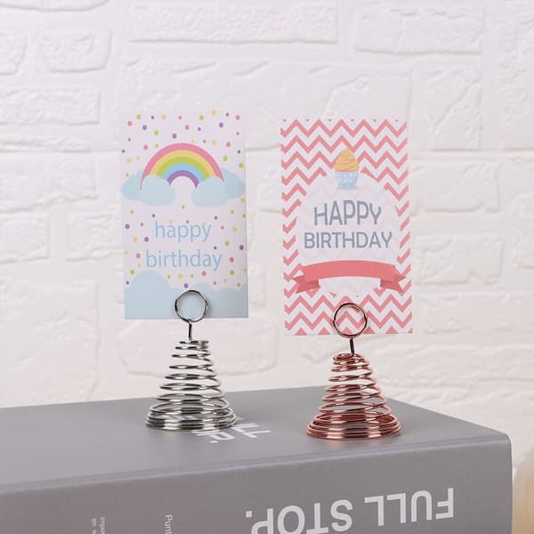 10 pakke fjærbase runde papirklips Memo Holder Note Holder Sølv