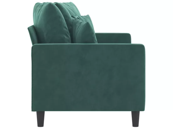 Canapé à 2 places Vert foncé 140 cm Velours