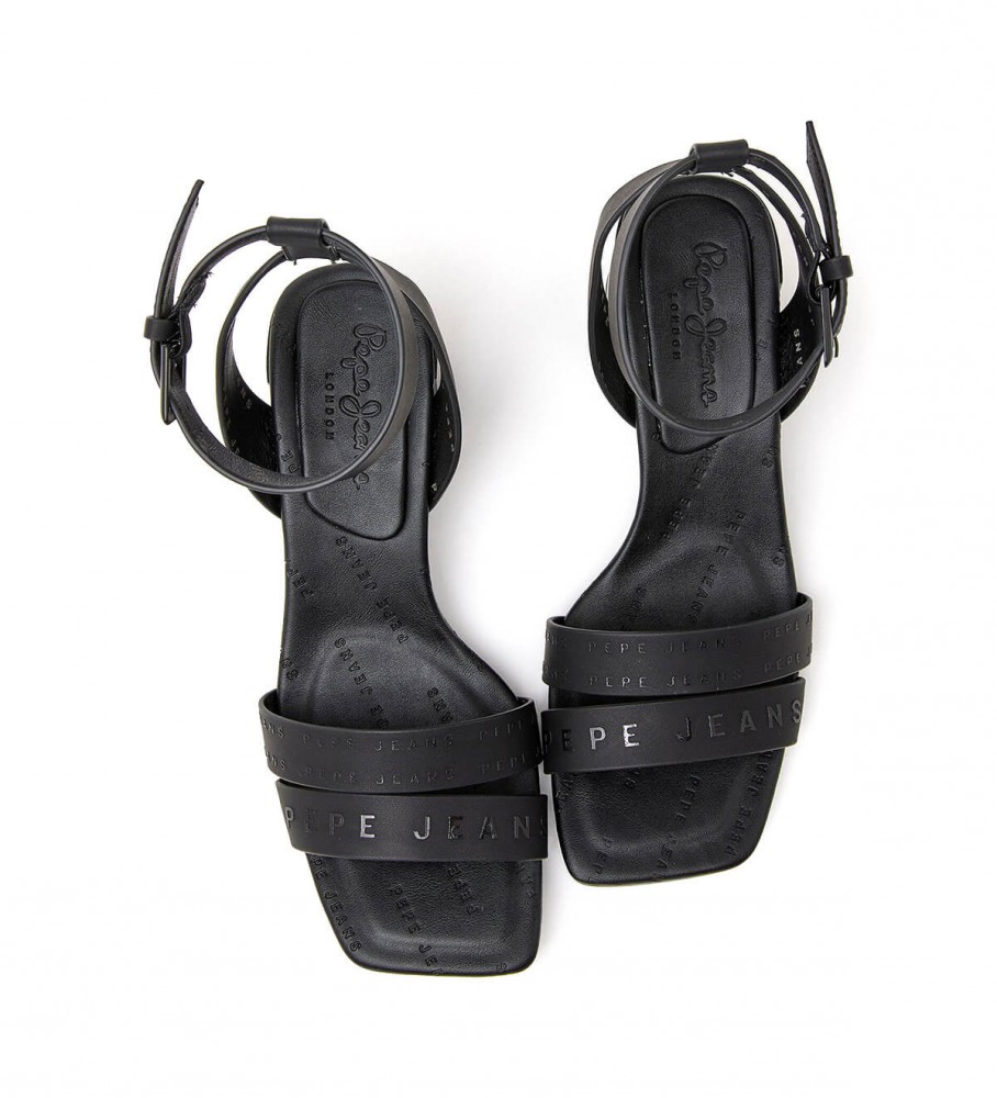Sandálias Pepe Jeans Altea Young Block, pretas - Altura do salto: 6 cm -