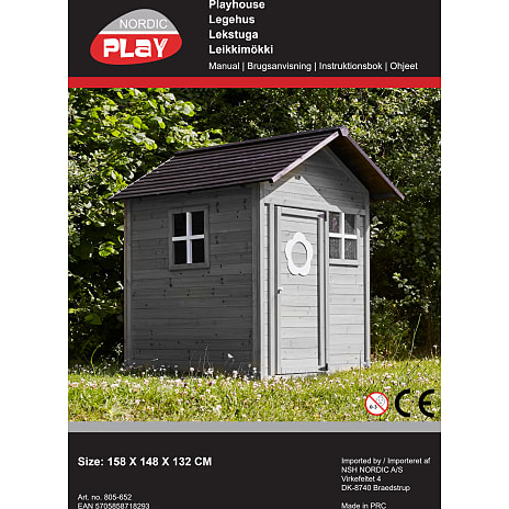 NORDIC PLAY Active legehus - grå/sort