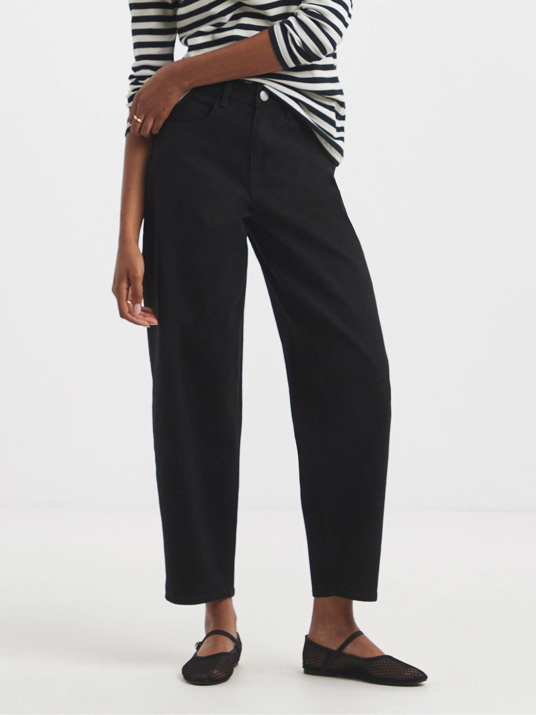 Zwart - Simply Be Smart Tapered Barrel Jeans