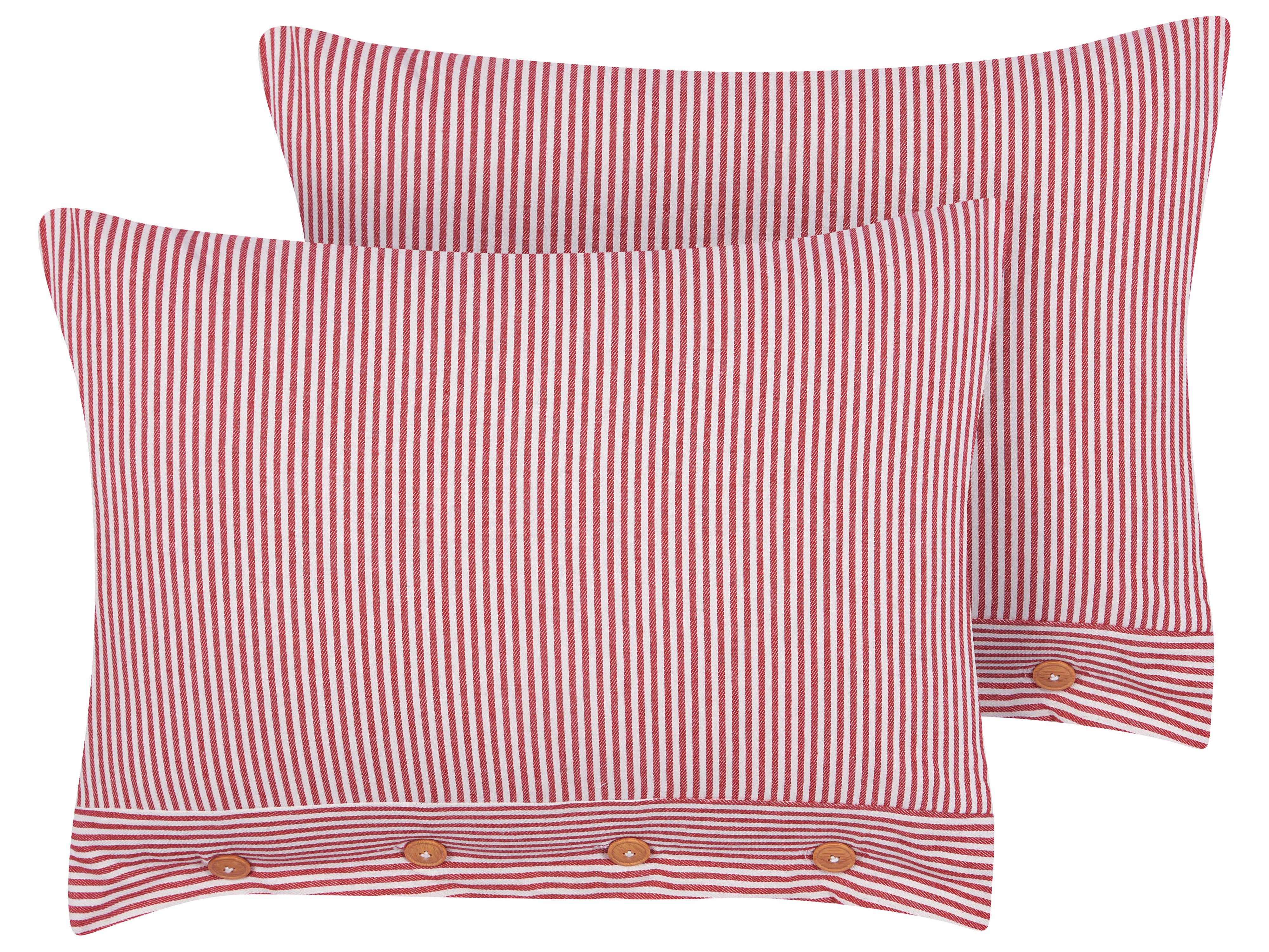 Set van 2 sierkussens AALITA Katoen 40 x 60 cm Rood gestreept