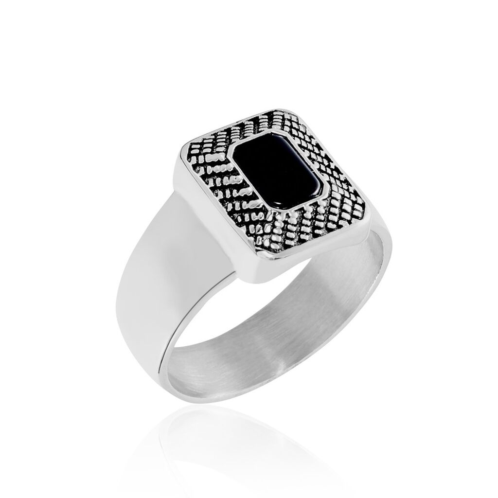 Bague Acier Vieillie Antonny Agate