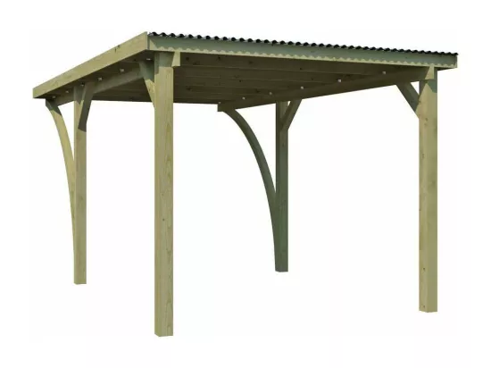 Carport en bois et panneaux ondulés 3x5 m Lido