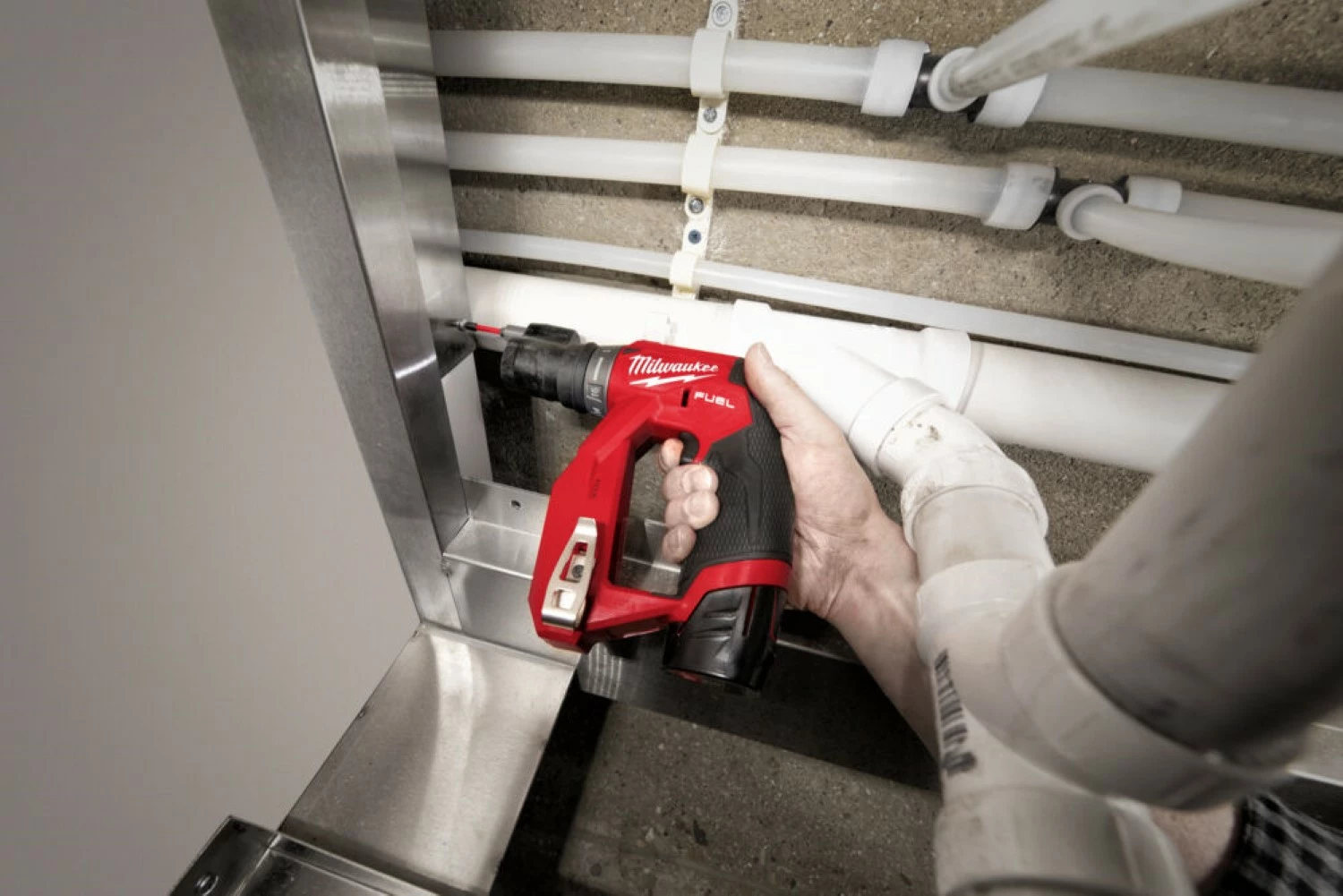 Milwaukee M12 FDDXKIT-0X 12V Li-Ion Accu schroefboormachine body incl. opzetstukken in HD-Box - 34Nm