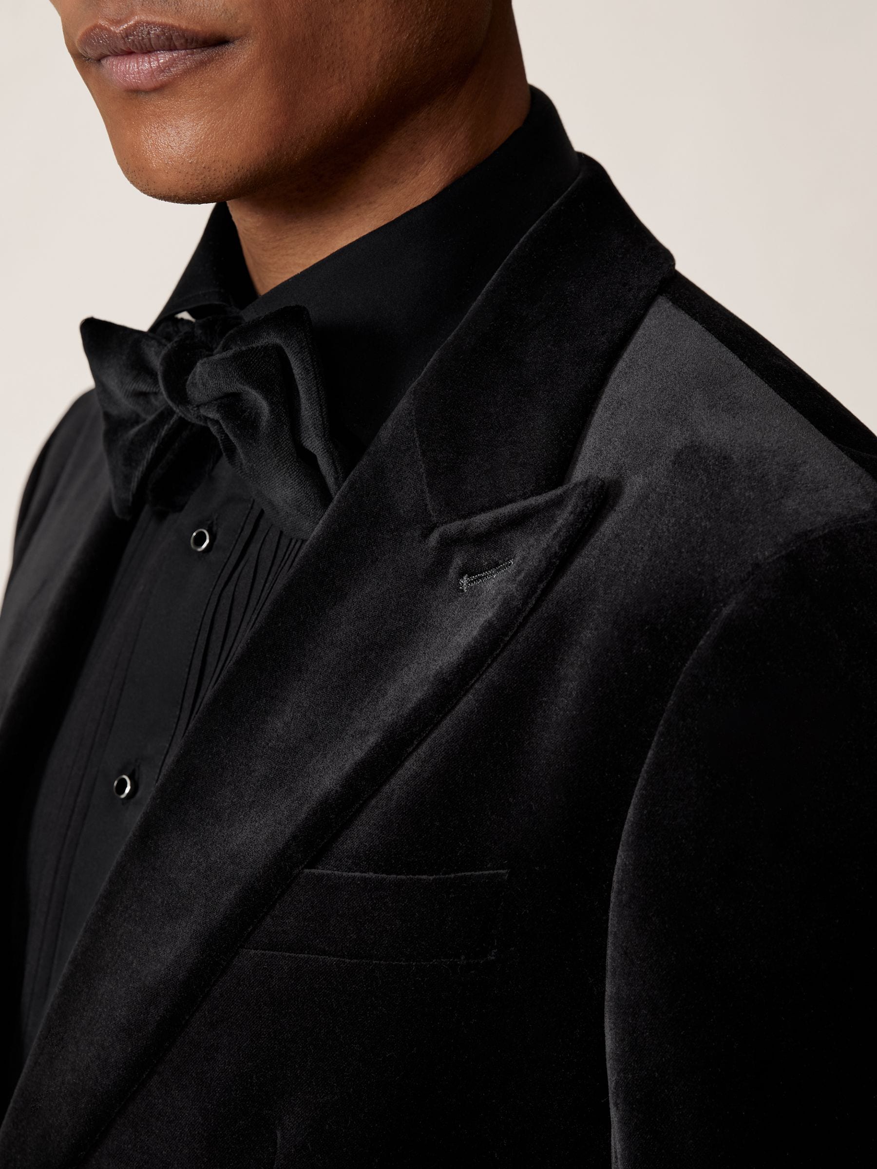 Zwart - Reiss Apsara Tailored Single-Breasted Velvet Blazer Slim-Fit