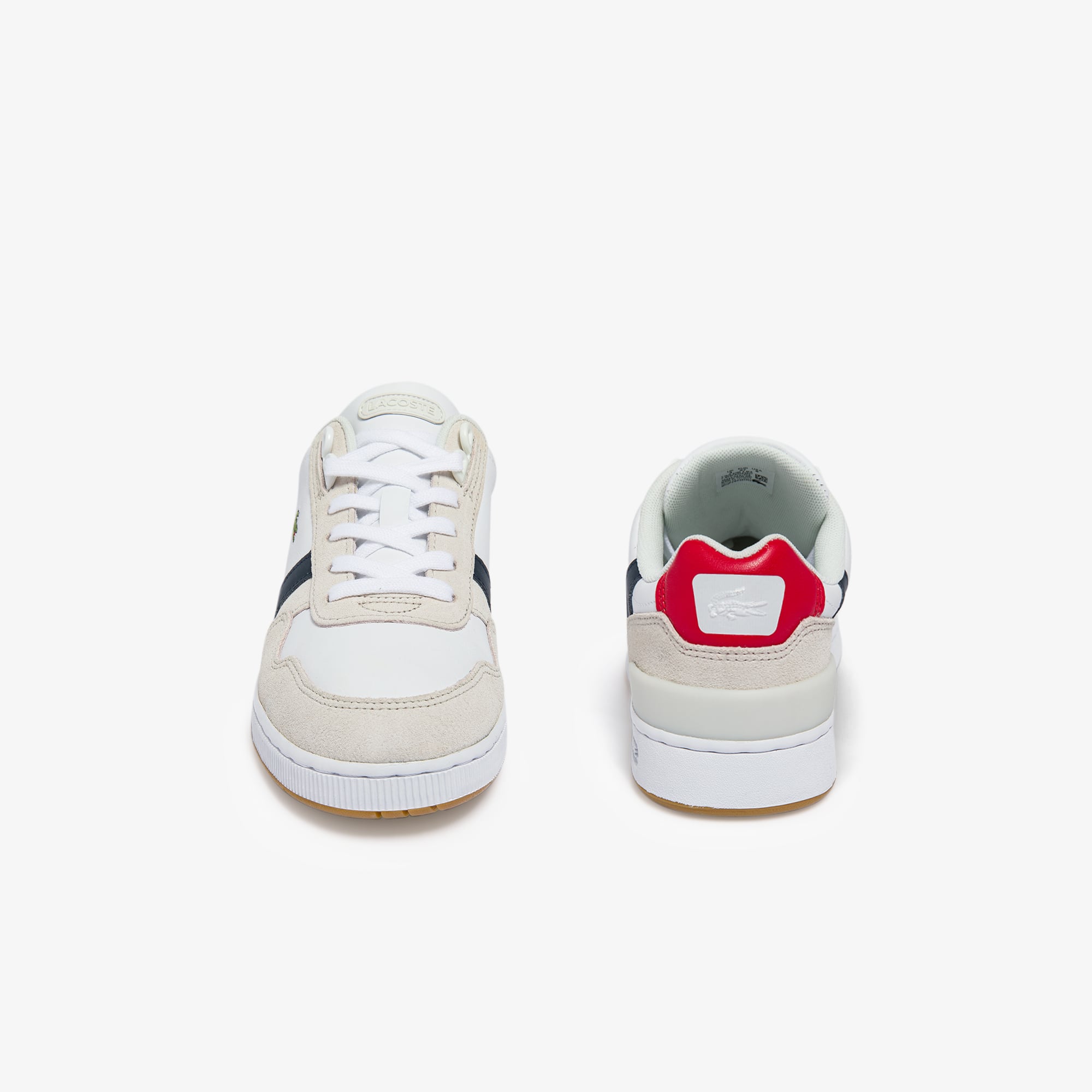 Sneakers T-Clip femme tricolore en cuir et daim Sneakers - Blanc - Lacoste - Femme