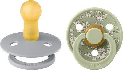 BIBS x Liberty Colour Smokk 2-Pack Lateks Str 2 Rund, Capel/Sage Mix