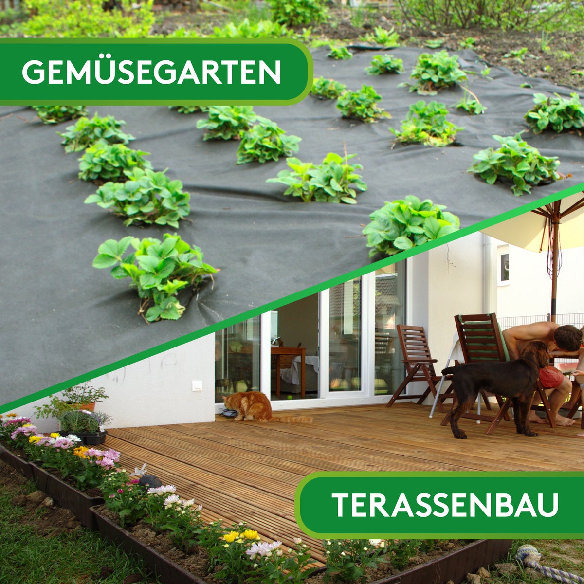 GardenGloss® 50m² Onkruidbestrijdingsdoek - Waterdoorlatende onkruidbarrière - Scheurvaste onkruidbestrijdingsdoek 50g/m² - Hoge UV-stabilisatie (50m x 1m, 1 rol)