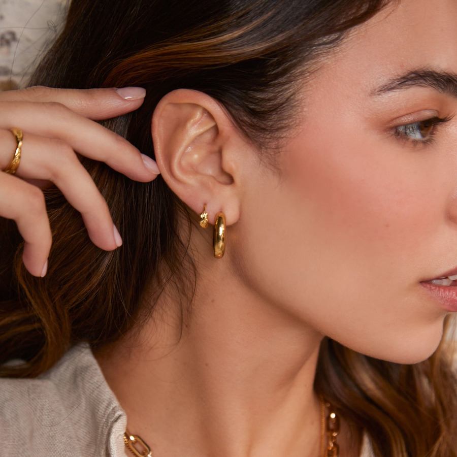 Orelia Jewellery Polished Chubby Mid-Size Hoops