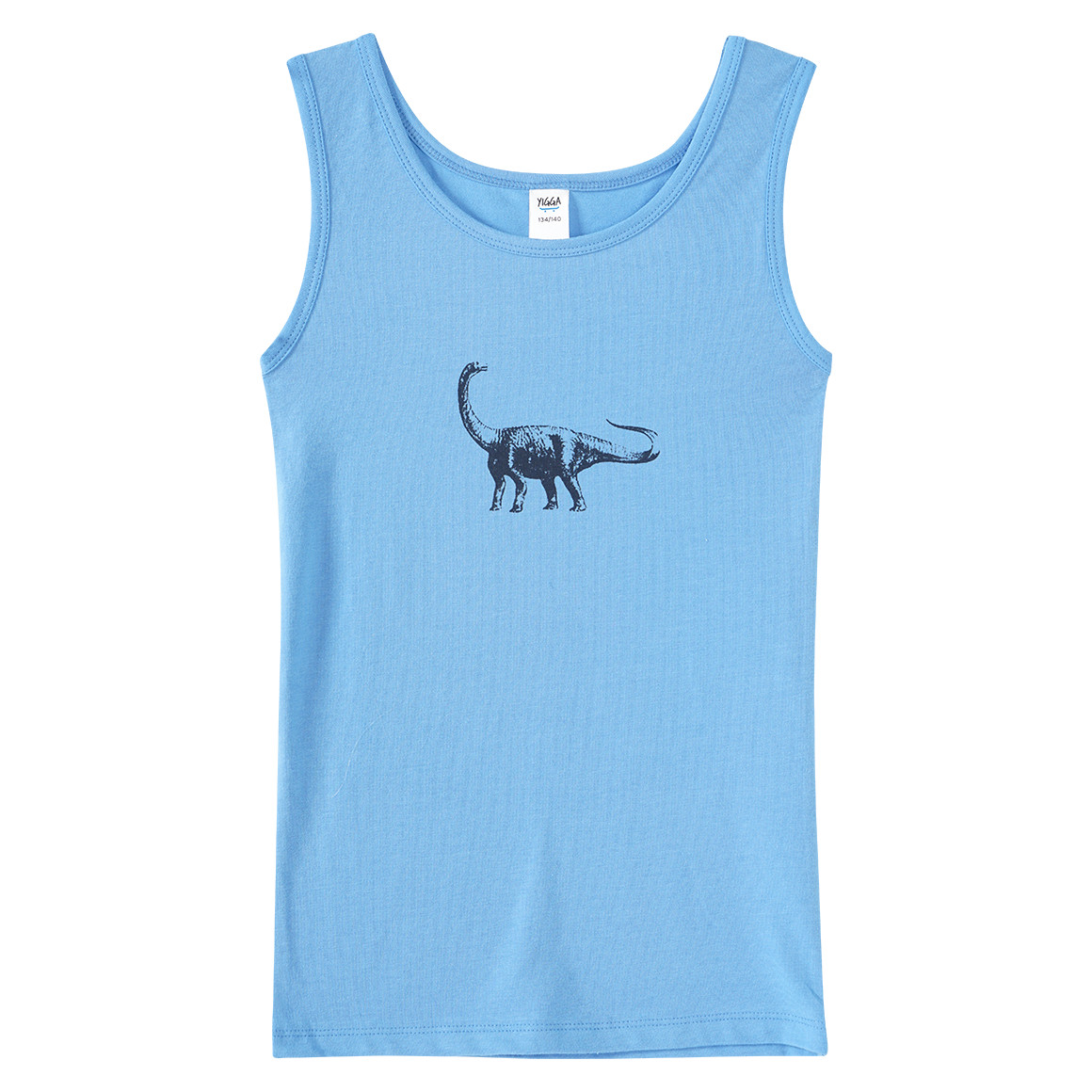 Yigga 2 Jungen Unterhemden mit Dino-Motiv dunkelblau / blau
