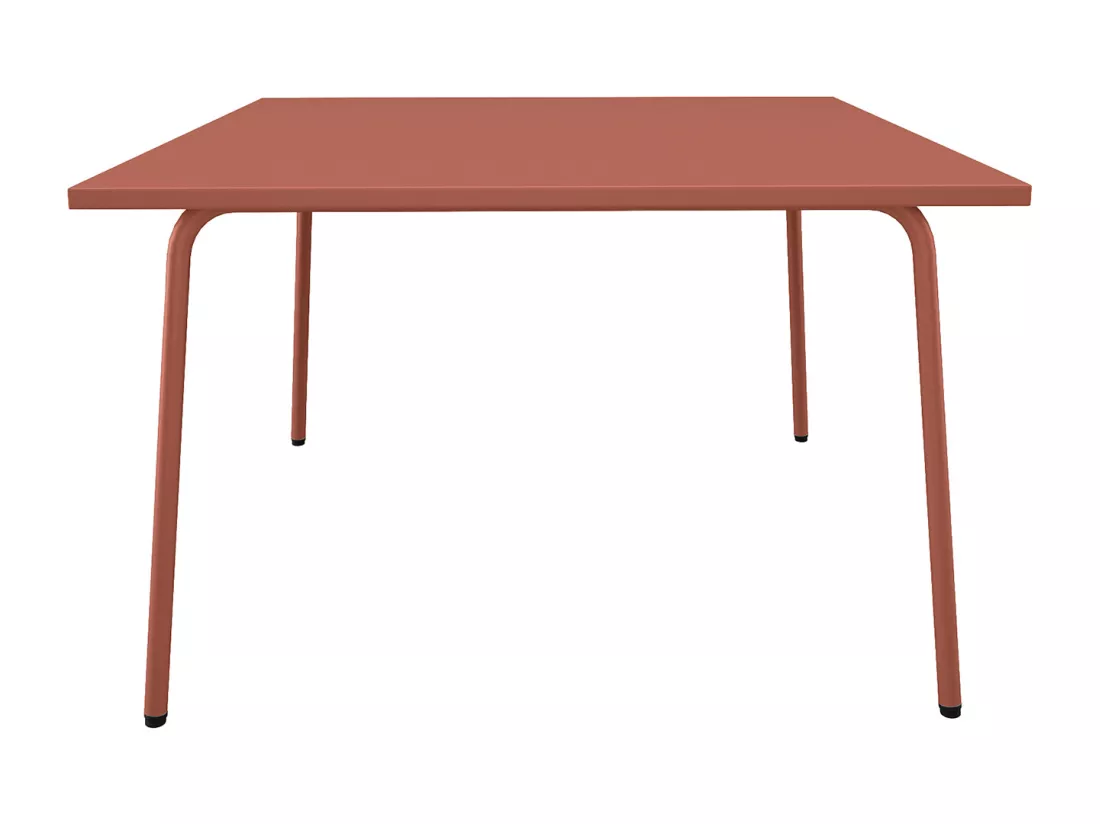 Table de jardin carrée L.120 cm en métal - Terracotta - MIRMANDE de MYLIA