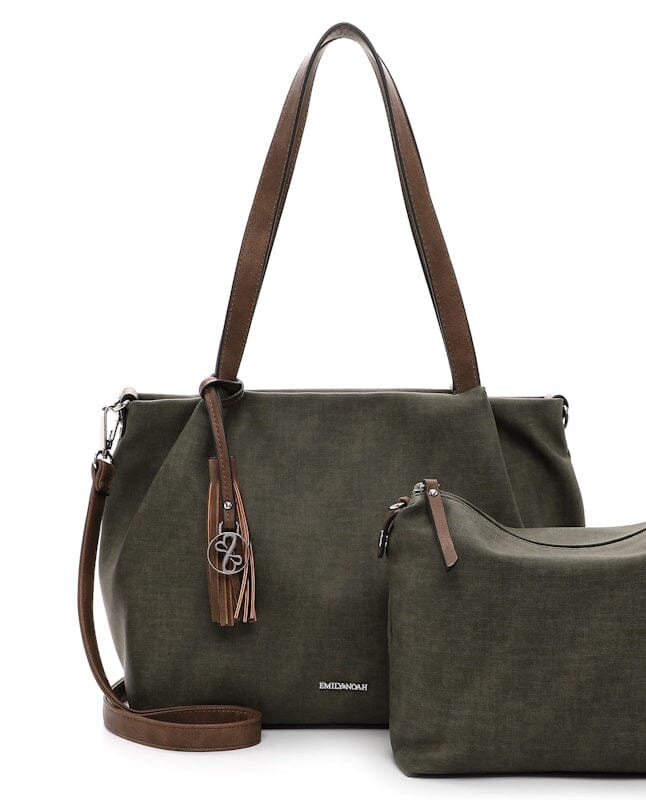 Emily & Noah Elke Bag in Bag Shopper M Olive Cognac