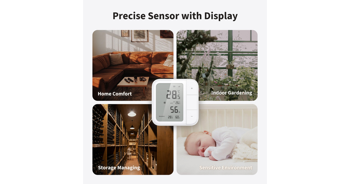 AqaraClimate Sensor W100  (Wit, Zigbee, Thread, Bluetooth, Matter)