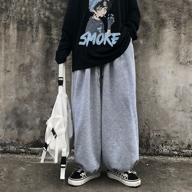 Shineon Studio - Effen joggingbroek met wijde pijpen