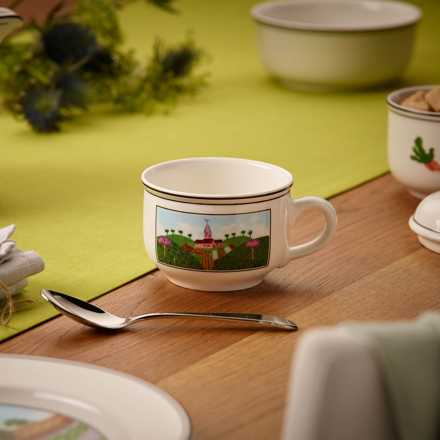 Design Naif Tea cup Multi-colored, 6.1 oz, Premium Porcelain