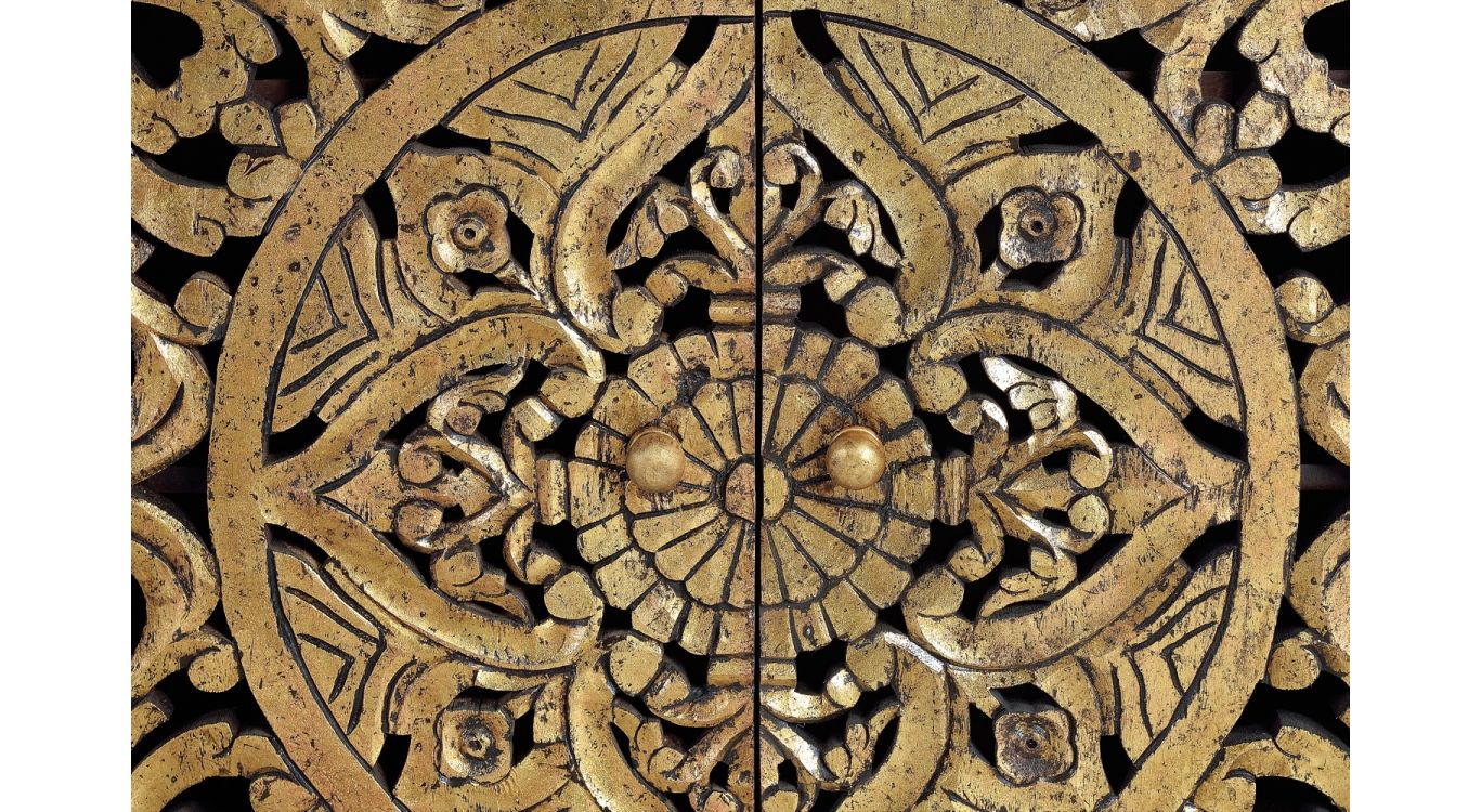 Bahut bois marron 180x40x90cm