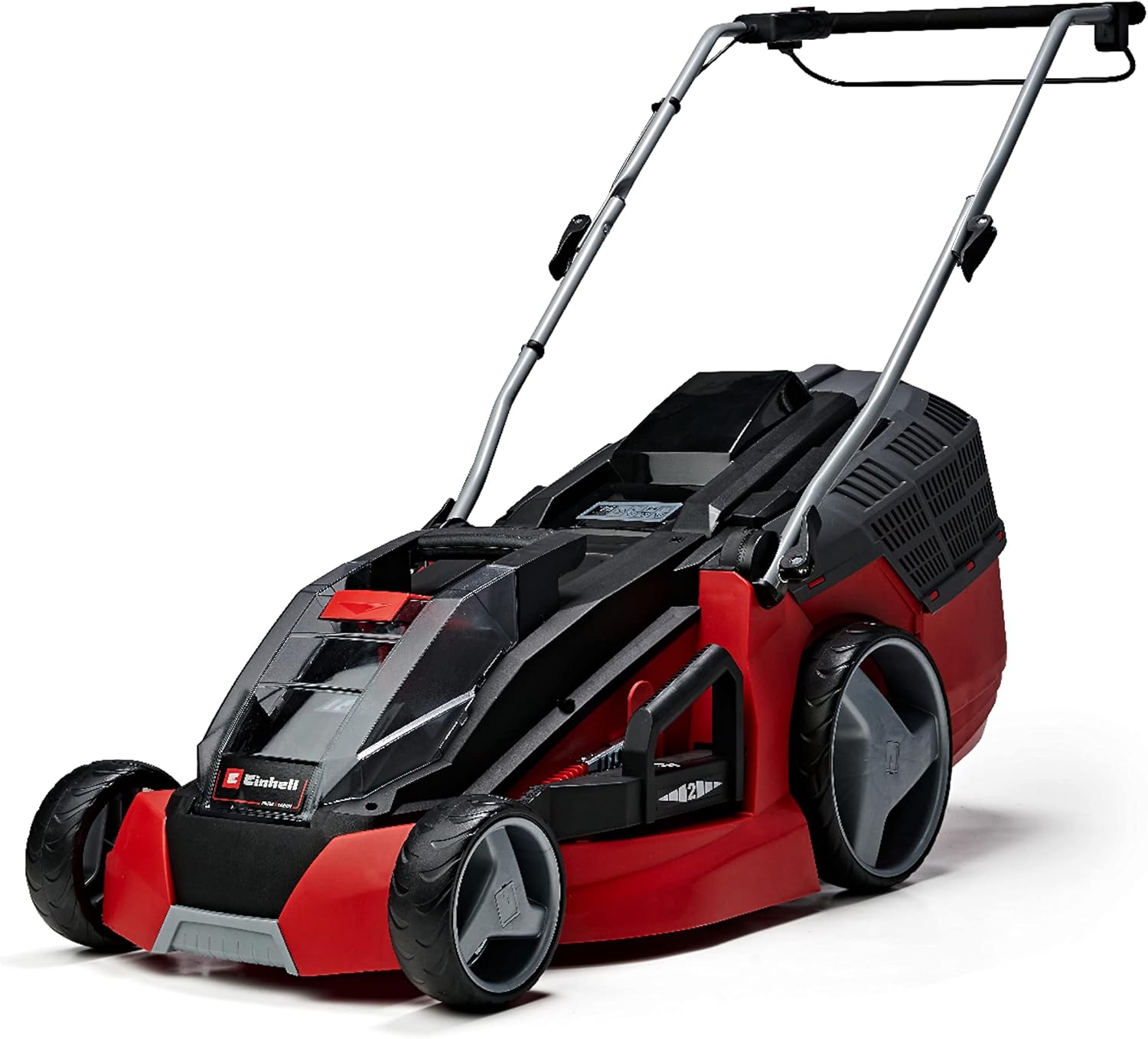 Einhell Akku-Rasenmäher GE-cm 43 Li M Kit Power X-Change (36V, 43 cm Schnittbreite, bis 600 m², Brushless, Mulch-Kit, 63L Fangkorb, 25-75 mm Schnitthöhe, inkl. 2X 4,0Ah + 2X Ladegerät)