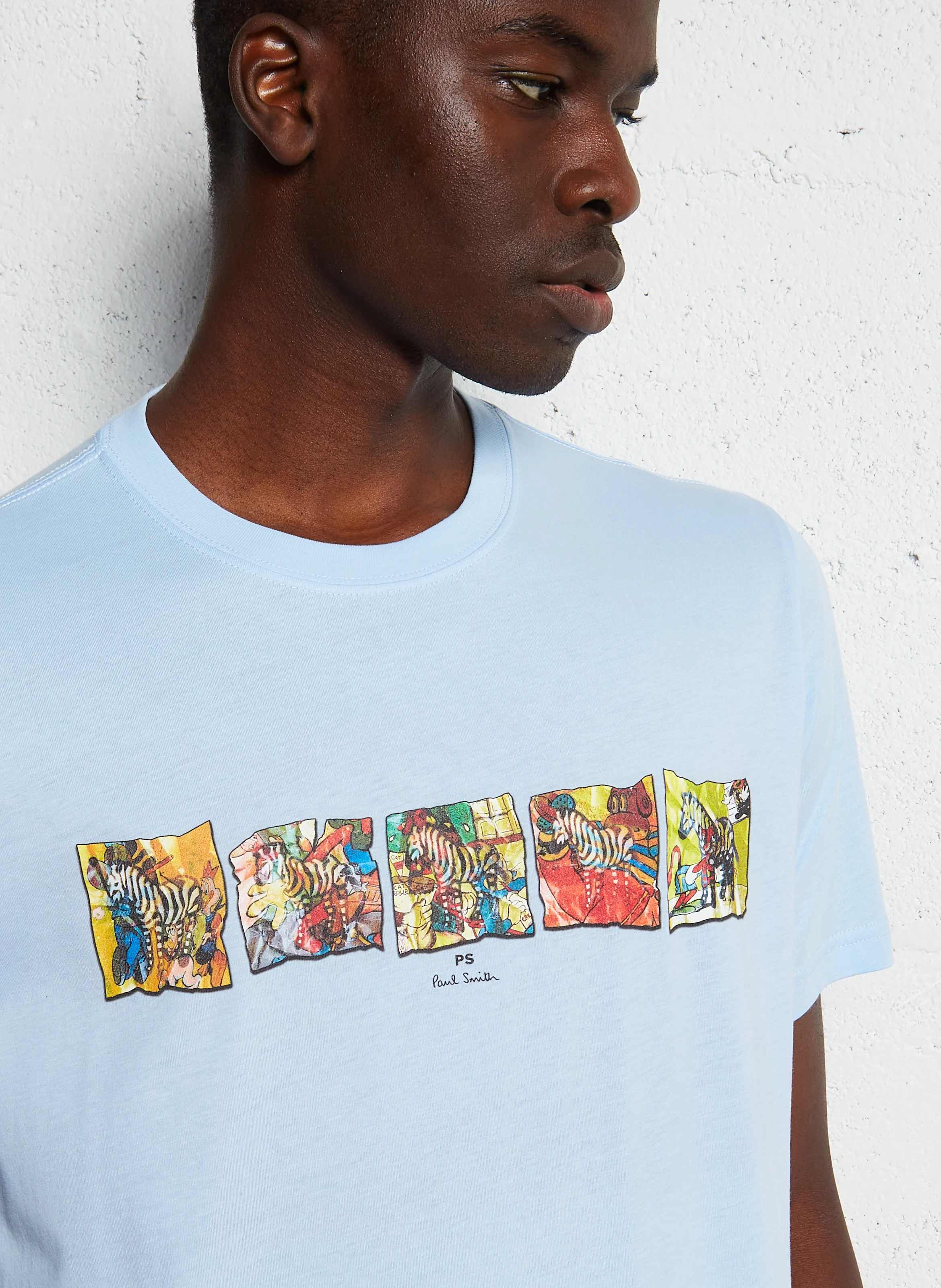 Tee-shirt droit en coton organique | Bleu