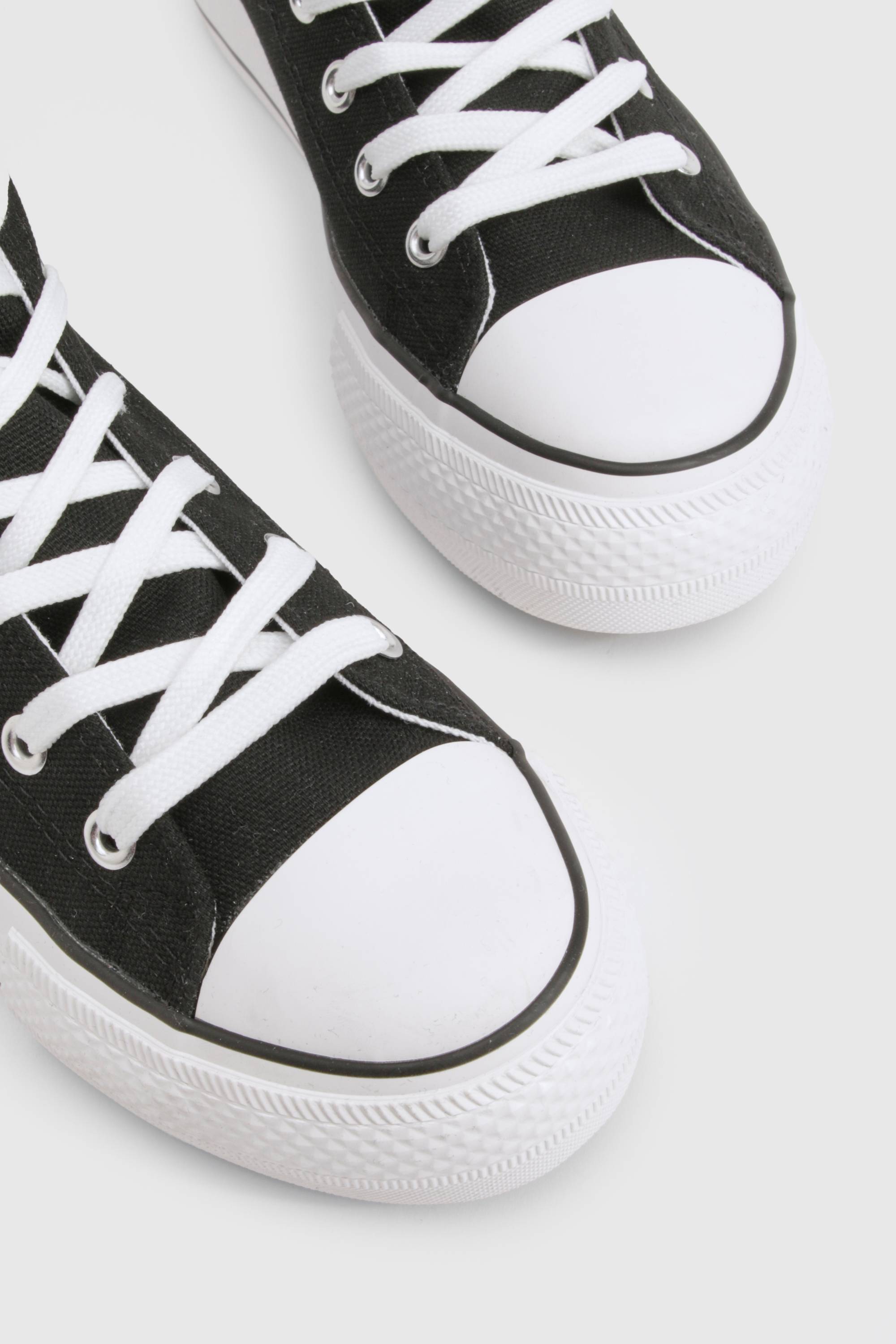 boohoo High Top Platform Lace Up Trainers
