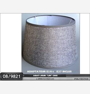 ABAT JOUR D.40CM LIN GRIS