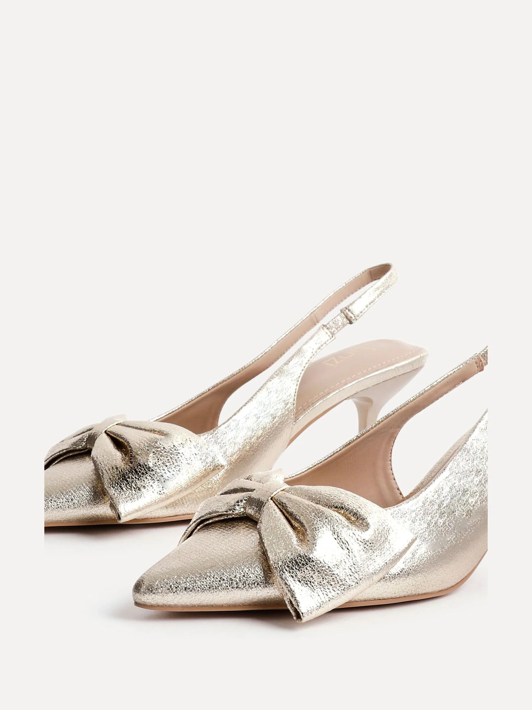 Goud - Linzi Merlot Slingback Court Heels With Bow Detail