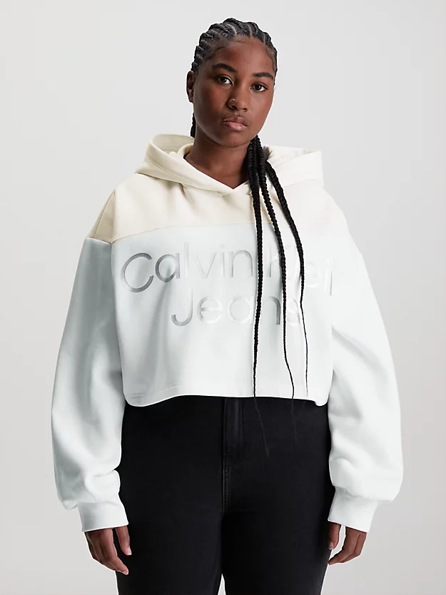 Moletom cropped com logo brilhante