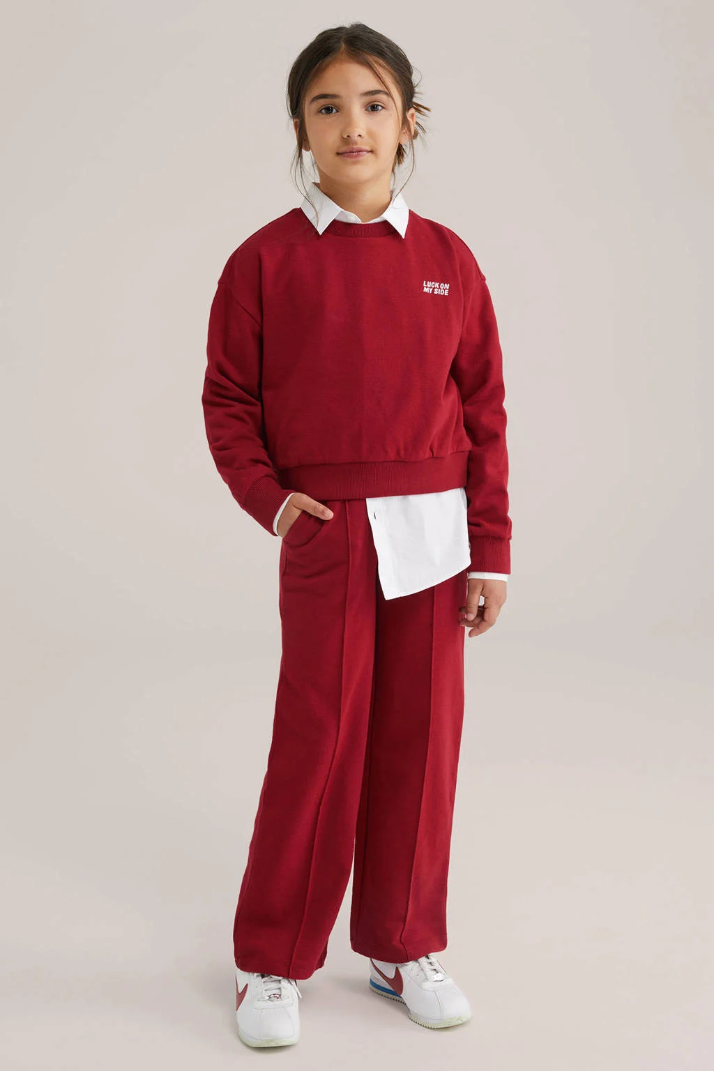 WE Fashion loose casual broek rood