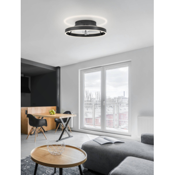EGLO plafondlamp Marinella met ventilator Ø50 cm, zwart