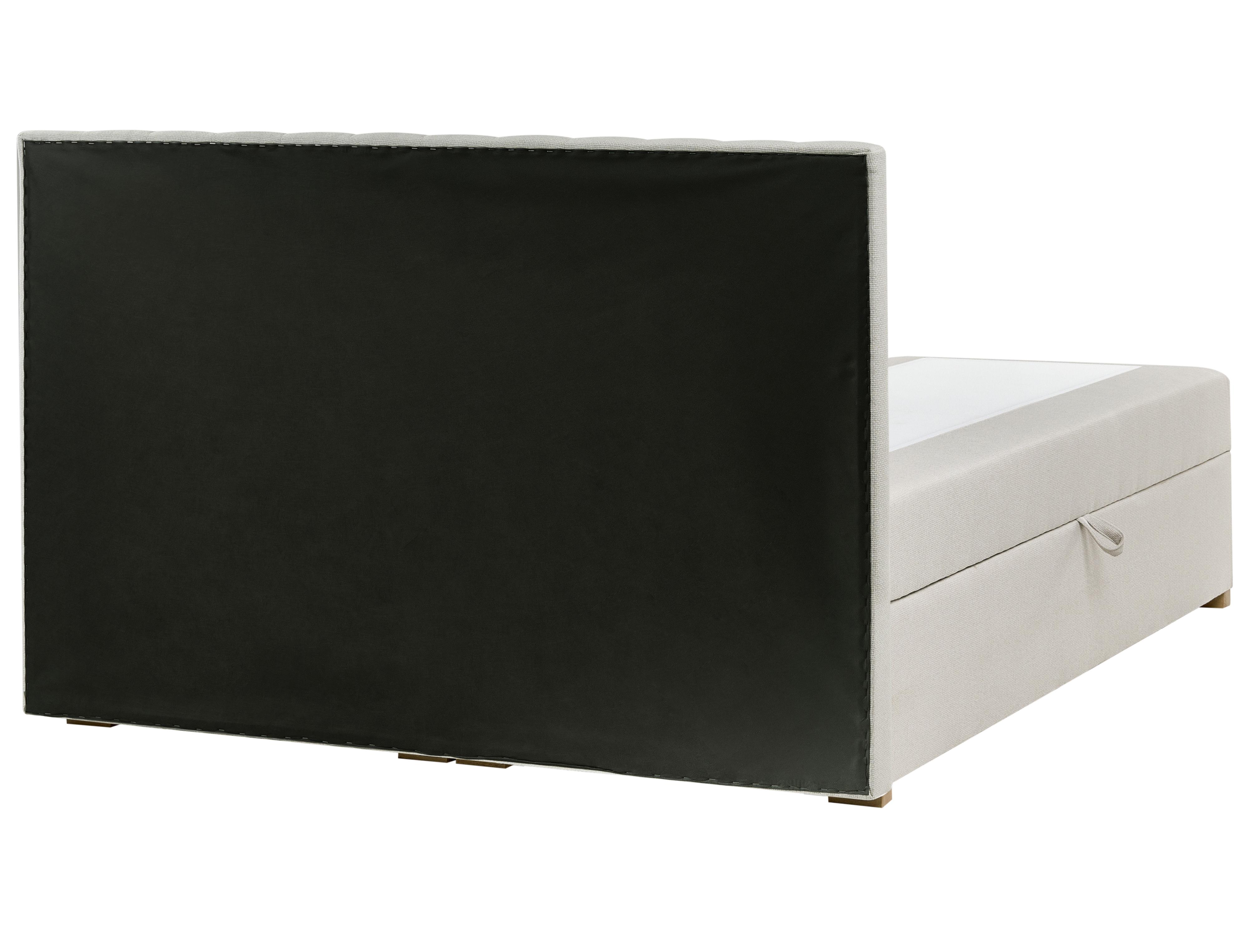 Boxspring met opbergruimte Stof ESQUIRE 180 x 200 cm Gebroken wit