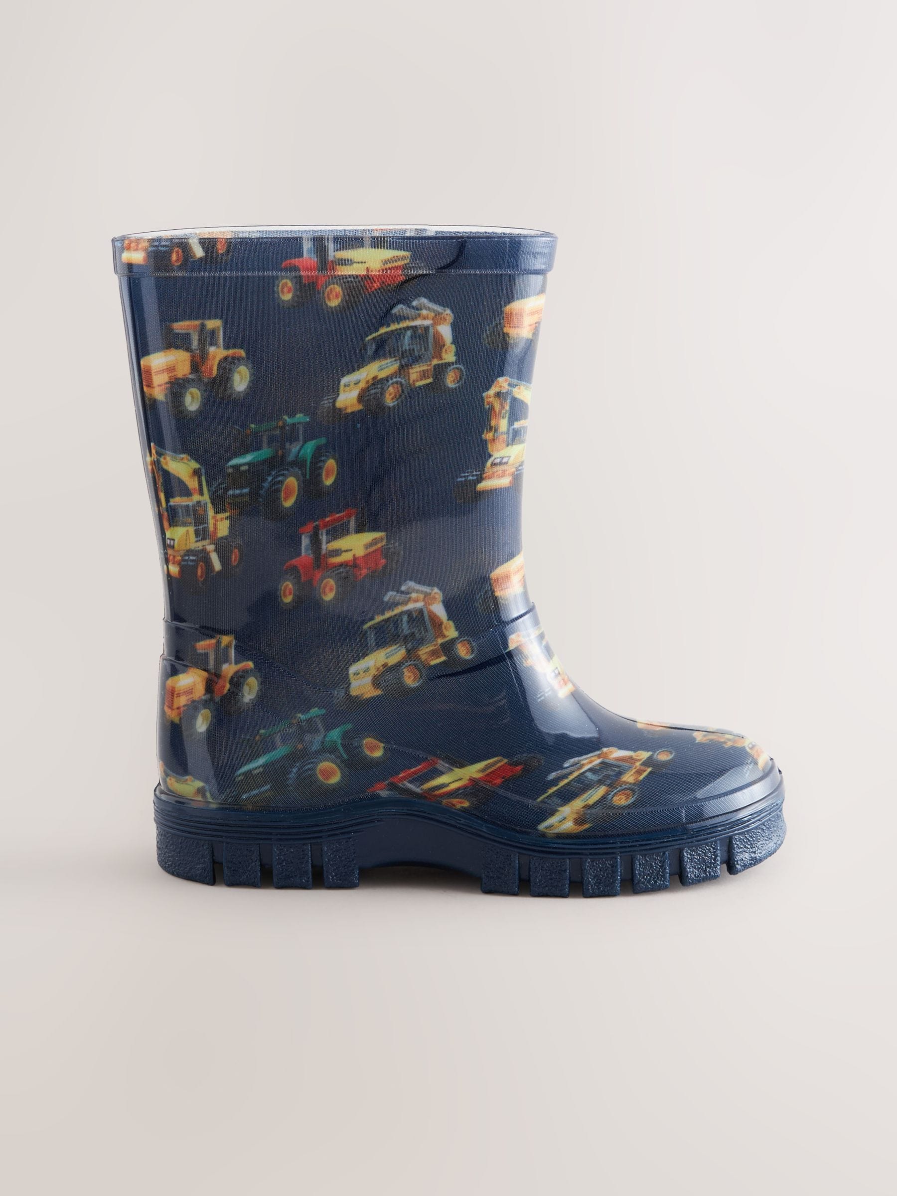 Marineblauw met graafmachine - Laarzen
