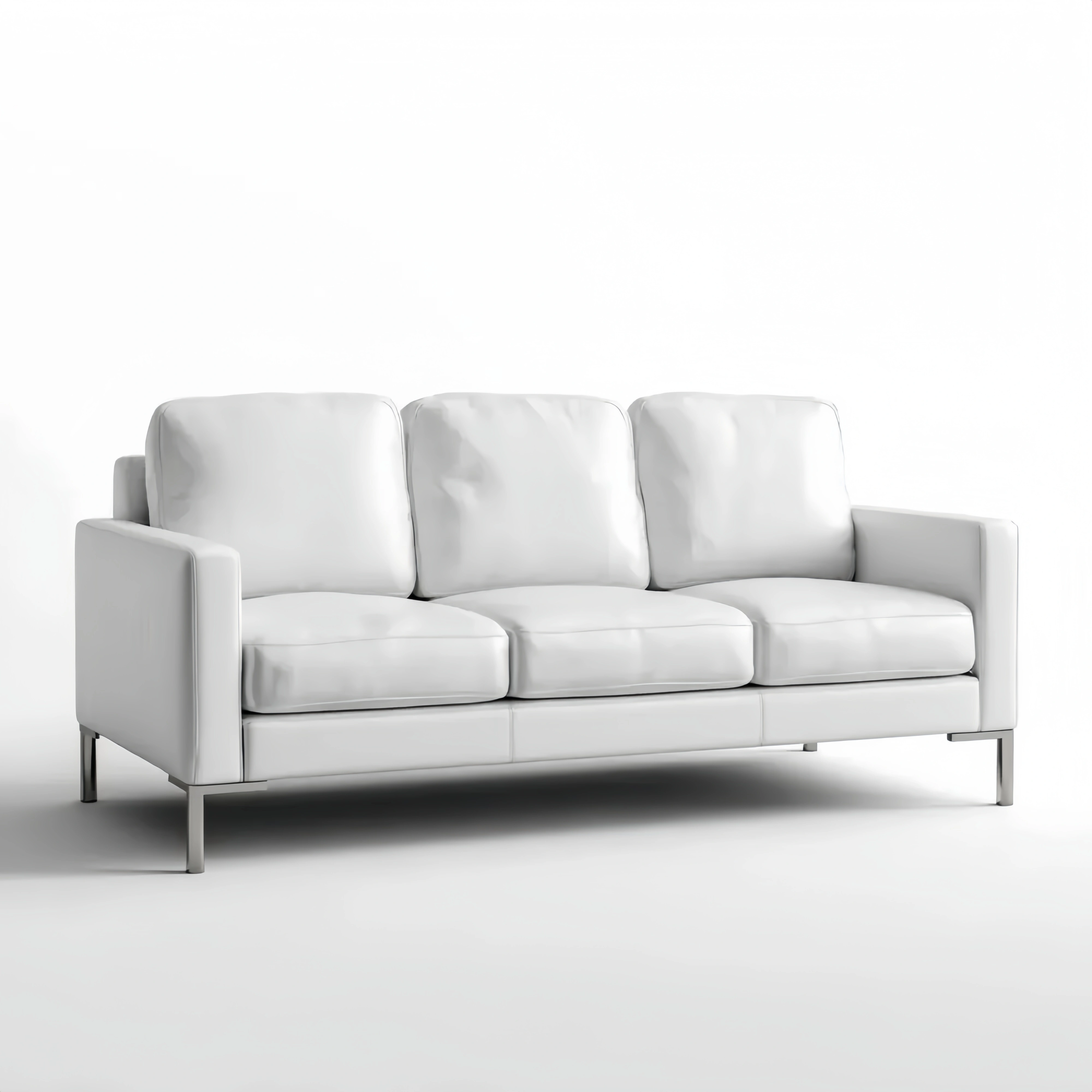 3-Sitzer-Sofa Leder 200x85x90 cm – Weiß – Modernes Design