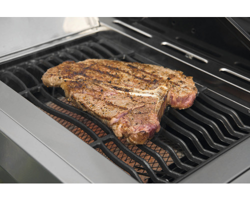 Nexgrill 5-pits gasgrill met infraroodbrander, achterbrander en zijbrander, zwart, inclusief grillgereedschaphouder, hittebestendige handgreep, krachtige hittezone, achterbrander, zijtafel, warmhoudrek, geëmailleerd gietijzeren grillrooster