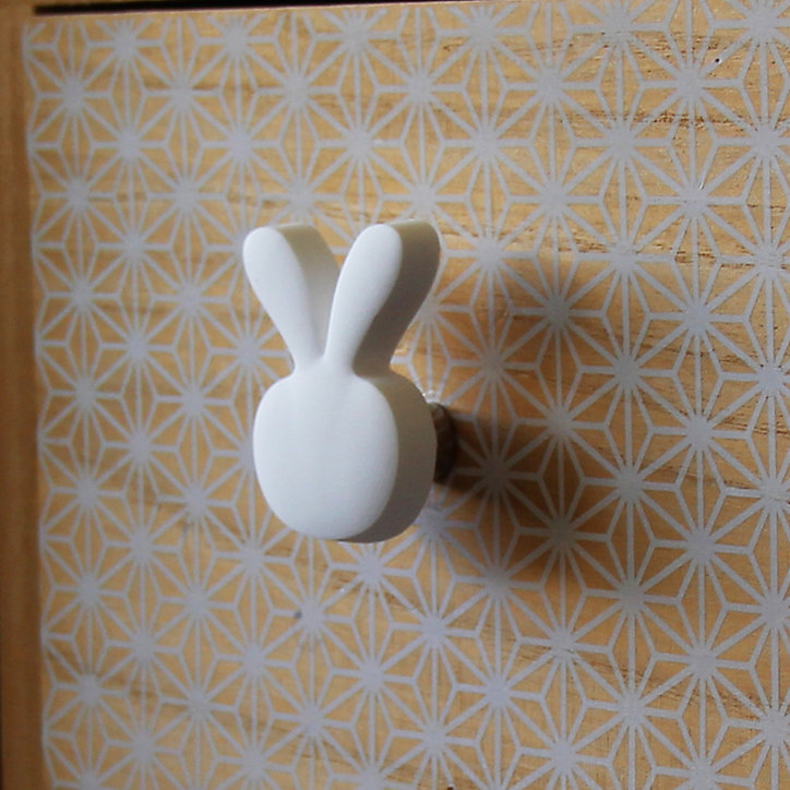 Lot 4 boutons de meuble pin blanc Chrisligne L.50 x l.38 mm