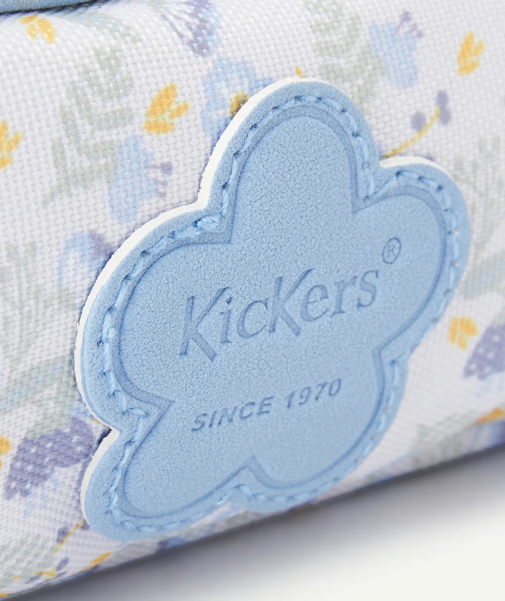 KICKERSTROUSSE BLEU CIEL ET IMPRIMÉE FLEURIE AVEC DOUBLE COMPARTIMENT