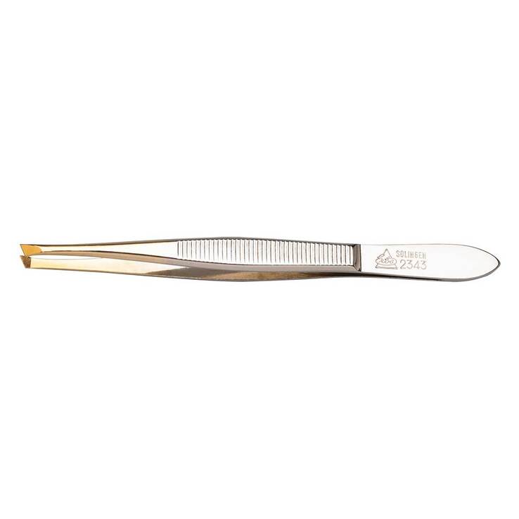 Erbe Pinzette Goldspitze schmal-schräg 9 cm, 1 St